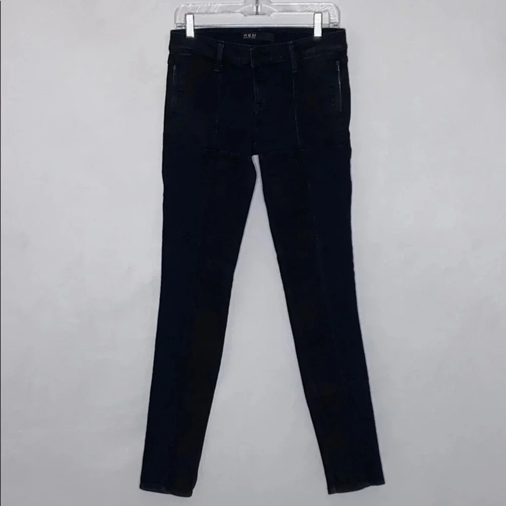 Design Lab Patchwork Coated Denim Jeggings - Size 29